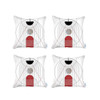 Set of 4 White Eclectic Printed Pillow Covers