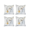 Set of 4 White Printed Art Pillow Covers