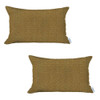 Set of 2 Yellow Solid Lumbar Pillow Covers