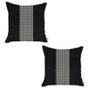 Set of 2 Black and White Houndstooth Pillow Covers