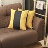 Set of 2 Yellow and Black Center Pillow Covers
