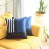 Set of 2 Blue and Black Printed Pillow Covers