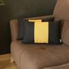 Set of 2 Black and Yellow Lumbar Pillow Covers