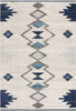 2 x 5 Navy and Ivory Tribal Pattern Area Rug