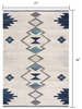 2 x 5 Navy and Ivory Tribal Pattern Area Rug