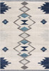 3 x 5 Navy and Ivory Tribal Pattern Area Rug