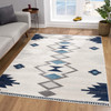 3 x 5 Navy and Ivory Tribal Pattern Area Rug