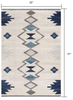 3 x 5 Navy and Ivory Tribal Pattern Area Rug