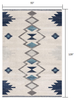 8 x 11 Navy and Ivory Tribal Pattern Area Rug