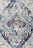 2 x 13 Blue Distressed Medallion Runner Rug