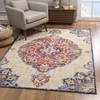 2 x 15 Cream Decorative Medallion Runner Rug