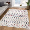 4 x 6 White Modern Geometric Grid Area Rug