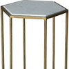 Geometric Gold and White Marble Side Table