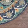 6 Round Blue Floral Mandala Area Rug