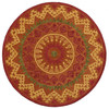 6 Round Orange Decorative Area Rug