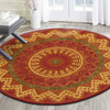 6 Round Orange Decorative Area Rug