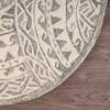 4 Round Gray Decorative Waves Area Rug