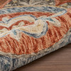 4 Round Orange Scalloped Edge Area Rug