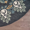 4 Round Black Floral Paradise Area Rug