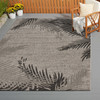 5 x 7 Beige Palm Leaves Indoor Outdoor Area Rug