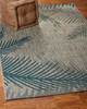 8 x 9 Gray Palm Leaves Indoor Outdoor Area Rug