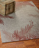 5 x 7 Red Palm Leaves Indoor Outdoor Area Rug