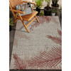 8 x 9 Red Palm Leaves Indoor Outdoor Area Rug