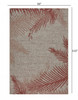 8 x 9 Red Palm Leaves Indoor Outdoor Area Rug