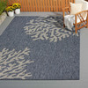 8 x 9 Navy Coral Reef Indoor Outdoor Area Rug