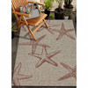 5 x 7 Red Starfish Indoor Outdoor Area Rug