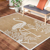 5 x 7 Tan Flamingo Indoor Outdoor Area Rug