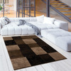 2 x 15 Brown Geometric Blocks Runner Rug