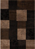 5 x 8 Brown Geometric Blocks Area Rug