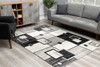 2 x 20 Gray Asymmetric Blocks Runner Rug