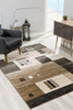 4 x 6 Beige and Brown Geometric Area Rug