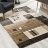 7 x 9 Beige and Brown Geometric Area Rug