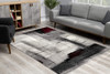 2 x 20 Gray and Burgundy Abstract Runner Rug