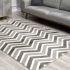 7 x 9 Gray Distressed Chevron Area Rug