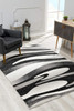 3 x 5 Black and Gray Abstract Marble Area Rug