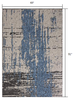 5 x 8 Teal Blue Abstract Textured Area Rug