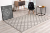 3 x 13 Gray Geometric Lattice Runner Rug