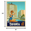 18" x 24" Hotel Sahara c1960s Las Vegas Vintage Travel Poster Wall Art