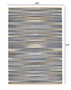 9 x 12 Round Navy and Tan Striated Area Rug