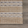 9 x 12 Tan and Gray Detailed Stripes Area Rug