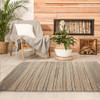 5 x 8 Tan and Black Eclectic Striped Area Rug