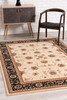 8 x 11 Cream and Black Decorative Area Rug