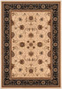 8 x 11 Cream and Black Decorative Area Rug