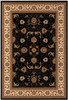 2 x 15 Black and Tan Floral Vines Runner Rug