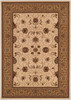 3 x 8 Cream and Tan Ornate Border Runner Rug