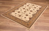 3 x 8 Cream and Tan Ornate Border Runner Rug